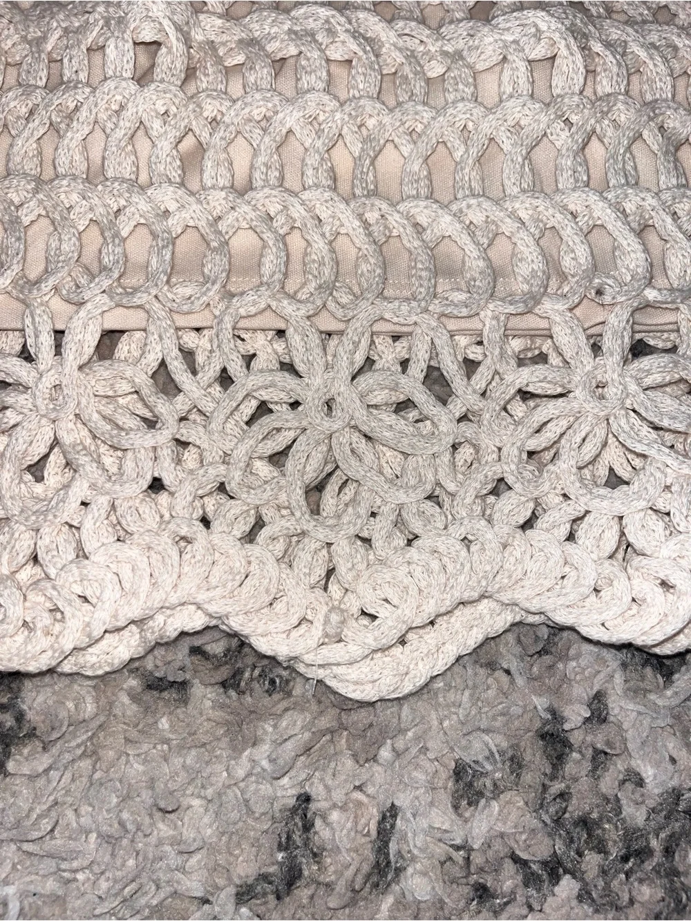 Adiva Cream Crochet Skirt with Lace Hem - Picture 3 of 4